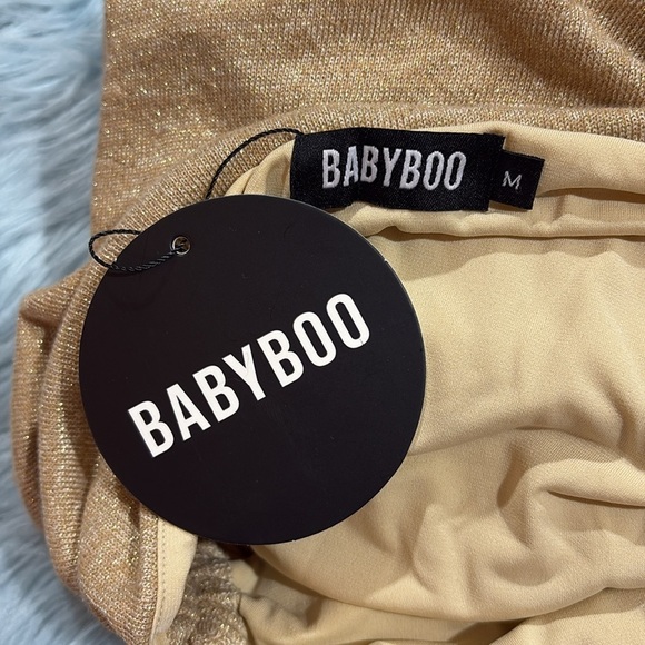 NWT Babyboo Ruched VALENCIA MAXI SKIRT - GOLD SPARKLE - Picture 4 of 9